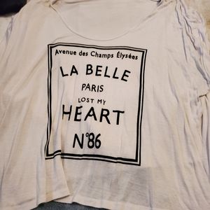 Ladies plunging neckline tshirt